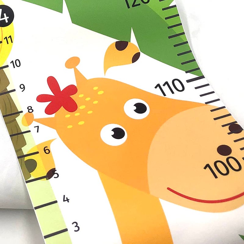 Home Evolution Kids Growth Chart Height Measuring Chart, Jungle Animal Canvas Wall Hanging Rulers for Baby Children Girls Bedroom Decor - Image 5